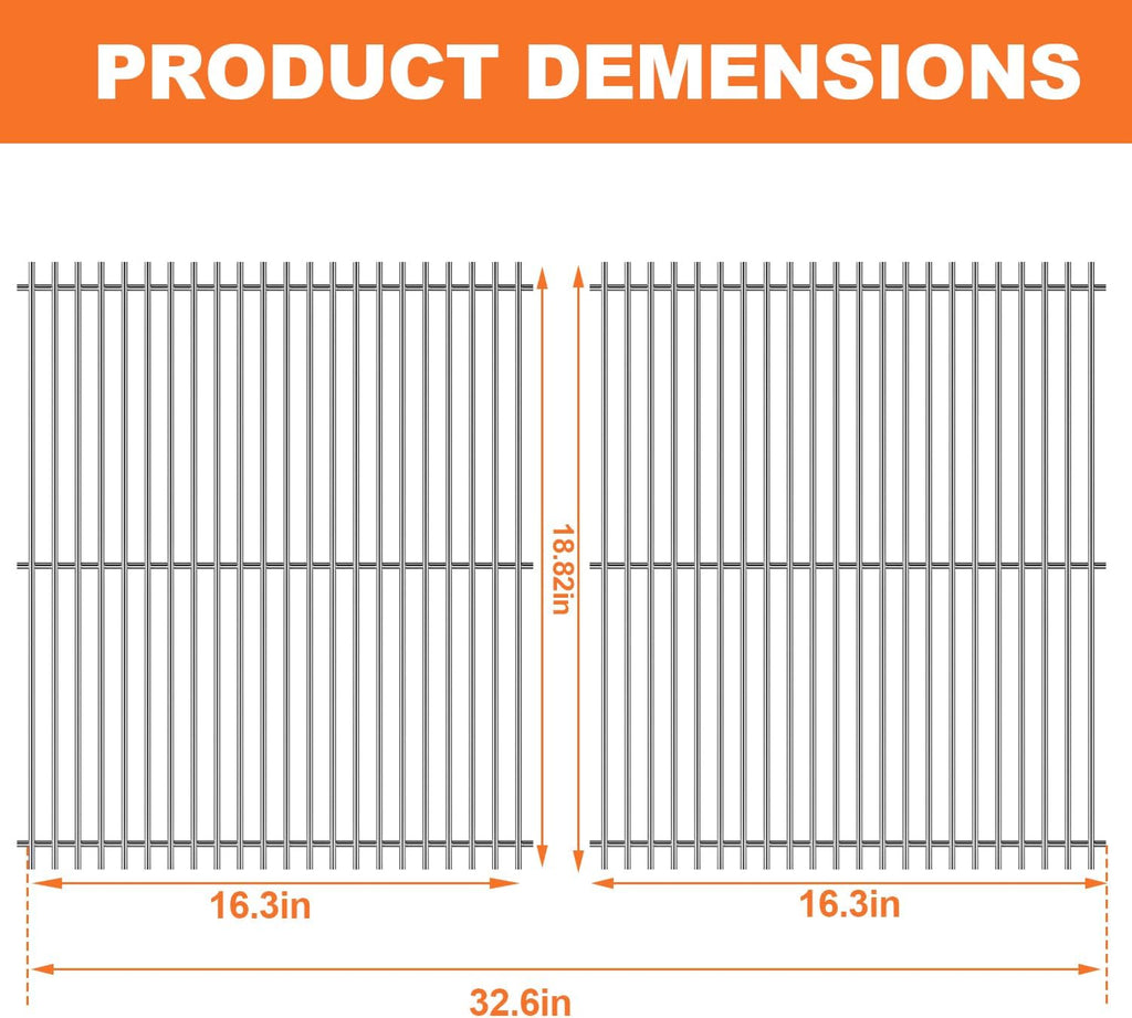 KEESHA 304 Food Grade Stainless Steel Grates Insert for Weber Crafted Genesis II 400 Series Grill Grates for Weber Genesis ll E-410/S-410, LX E-410/LX E-440, E435/S 435, SE-410, LX 440/LX S-440