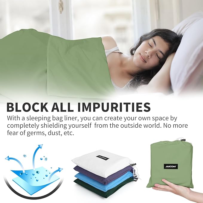 Sleeping Bag Liner - Travel Sheets for Hotel, Portable & Comfortable & Quick-Drying Adult Sleep Sack for Camping, Business Trips, Traveling, Hostel