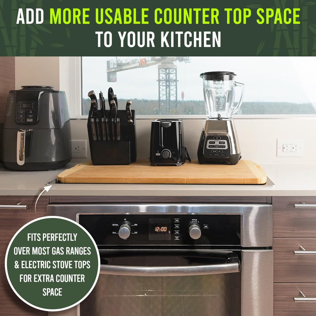 FSC® Certified 36 x 24 Inch Extra Large Bamboo Cutting Board with Lifetime Replacements – 4XL Butcher Block, Oversized Carving & Charcuterie Board, Stovetop Cover for Kitchen Counter Space