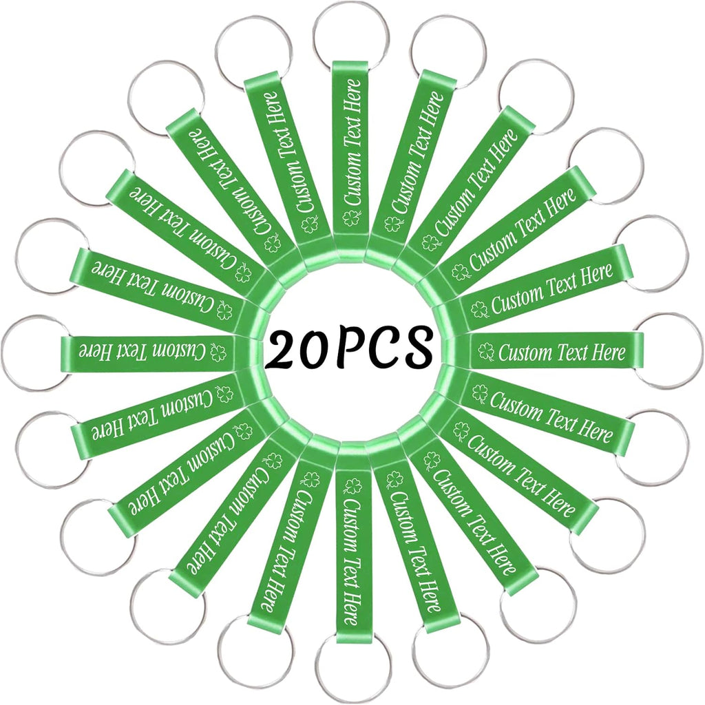 20PCS Personalized Bottle Opener Keychain Bulk Custom Beer Bottle Opener with Logo Text Engraved Wedding Bottle Opener Favors Customized Gifts for Guests Baby Shower Birthday Party-Green