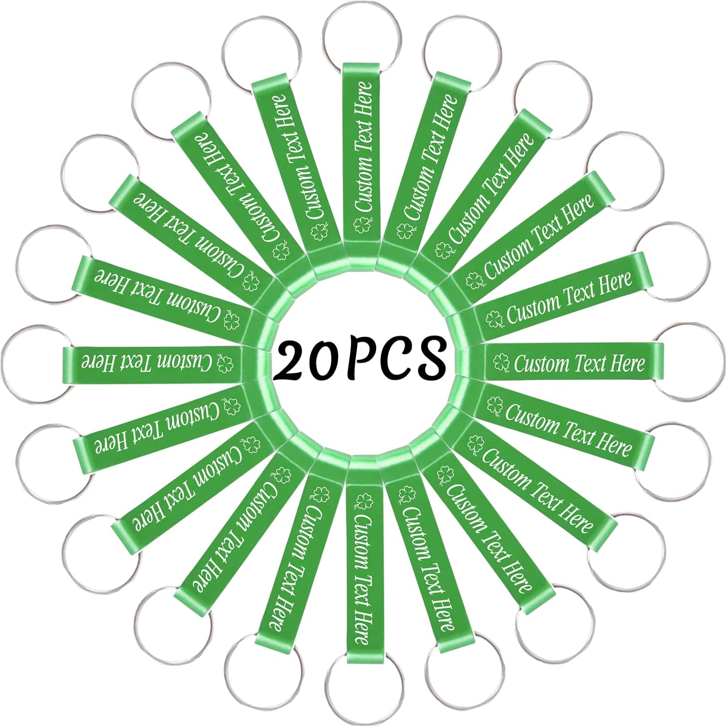 20PCS Personalized Bottle Opener Keychain Bulk Custom Beer Bottle Opener with Logo Text Engraved Wedding Bottle Opener Favors Customized Gifts for Guests Baby Shower Birthday Party-Green