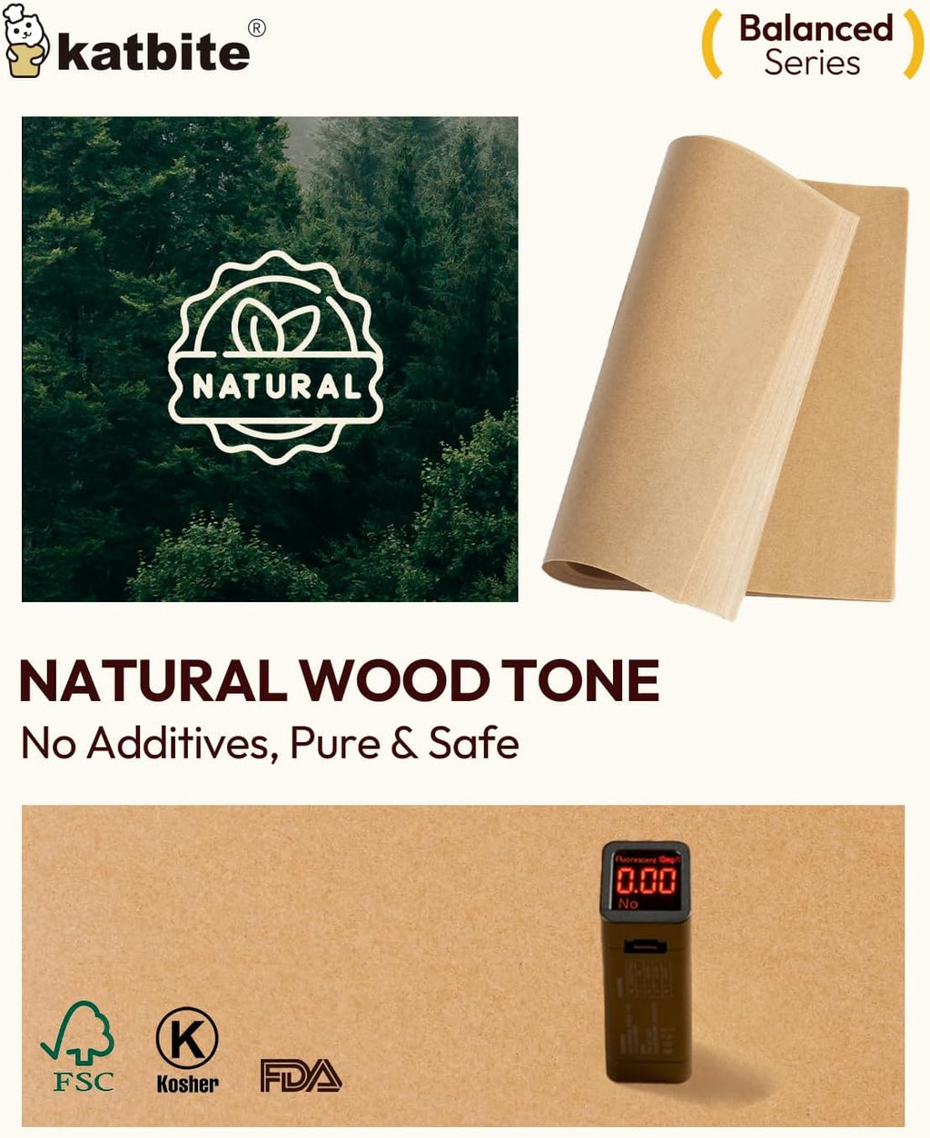 Katbite 200 Pcs Parchment Paper, 8 x 8 Inch Unbleached Baking Paper, Oil Resistant & Easy Clean, Non-Stick Precut Parchment Paper Sheets for Baking Square, Cooking, Air Fryer [Balance Series]