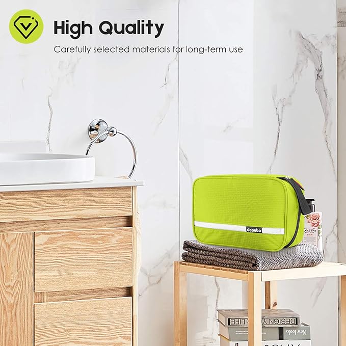 dopobo Travel Toiletry Bag for Women, Dopp Kit for Men, Waterproof Makeup Bag Shaving Bag with Hanging Hook, Portable Toiletry Organizer for Traveling and Camping