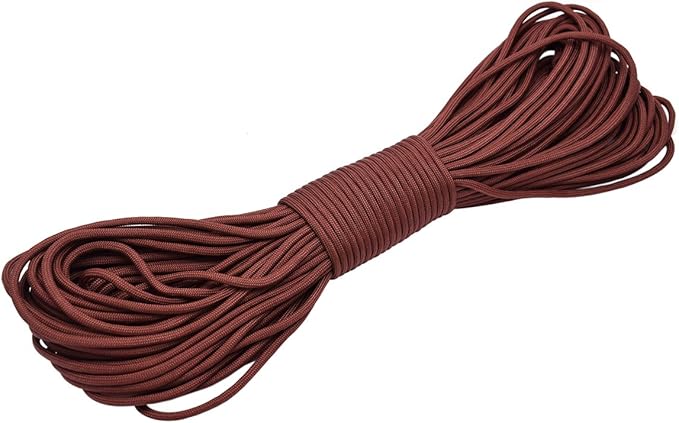 100ft Type III 7 Strand Core Paracord 550 Parachute (15# Brown)