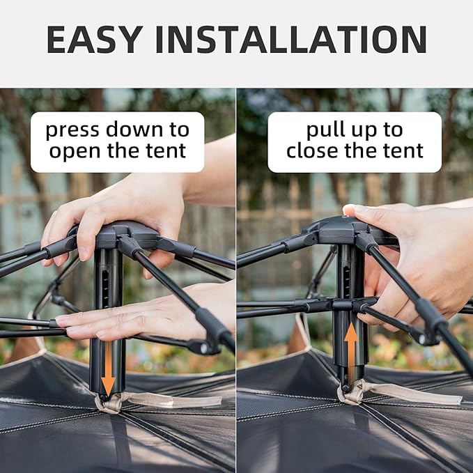 Tents for Camping 2 Person Waterproof Pop Up Camping Tent with Screen Porch 4 Ventilation Mesh Windows & 2 Doors Portable for Camping, Hiking, Beach, Backpacking, and Outdoors