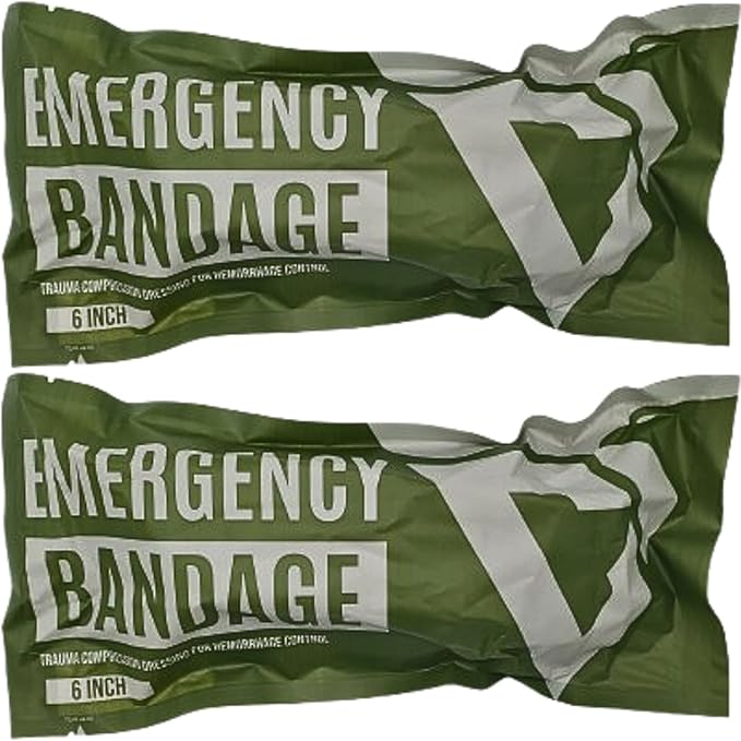 CareTac 6" Israeli-Style Emergency Trauma Compression Bandage – Elastic Pressure Wound Dressing, Sterile & Vacuum-Sealed for Bleed Control, Combat, Tactical First Aid Kit, Medical IFAK, & Military 2pk