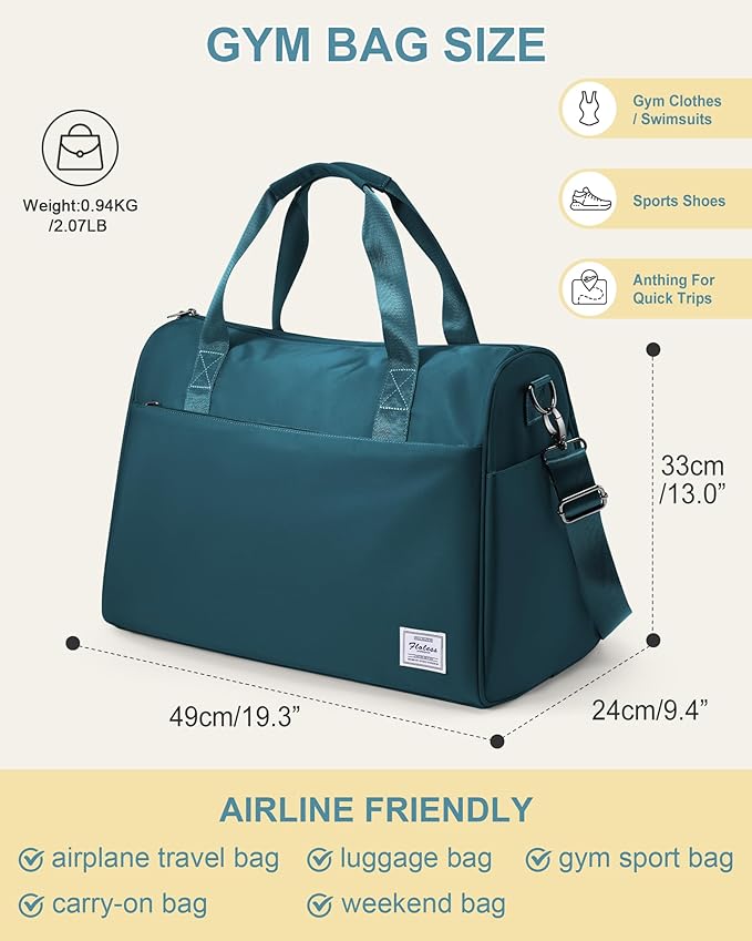 Gym Bag Womens,Travel Duffel Carry on Bag Sport Tote Bag Weekend Overnight Bag