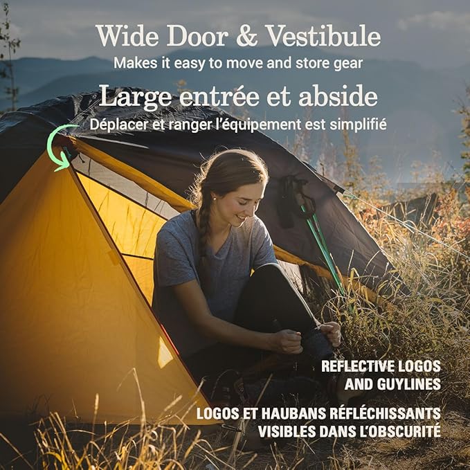 Coleman PEAK1 Premium Backpacking Tent, Waterproof Fabric with 2,000mm Waterhead Rating can Withstand Winds up to 45 MPH; Wide Door, Star View Window, & Footprint Included, 1/2/3/4/6 Person Tent