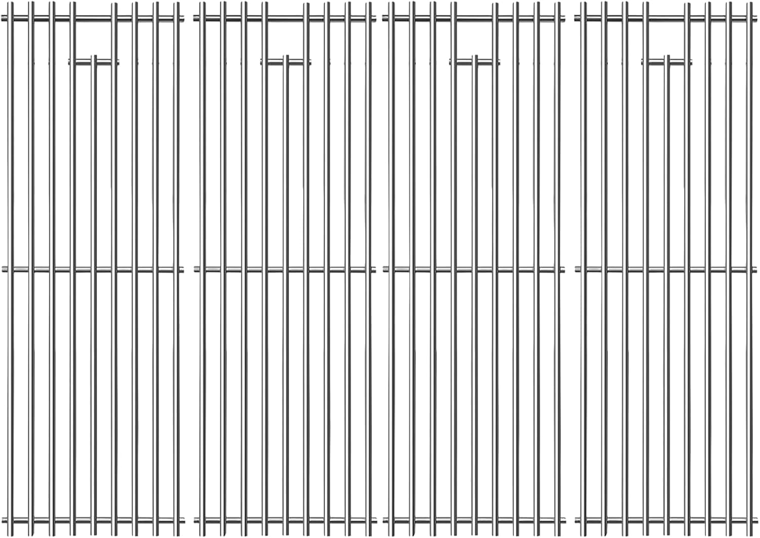 19-3/4" Stainless Steel 4 Cooking Grates Replacement Parts for Chargriller 2121, 2123, 2222, 2828, 3001, 3008, 3030, 3072, 3232, 3725, 4000, 4001, 4008, 4208, 5050, 5252 King Griller 3008, 5252 Grill