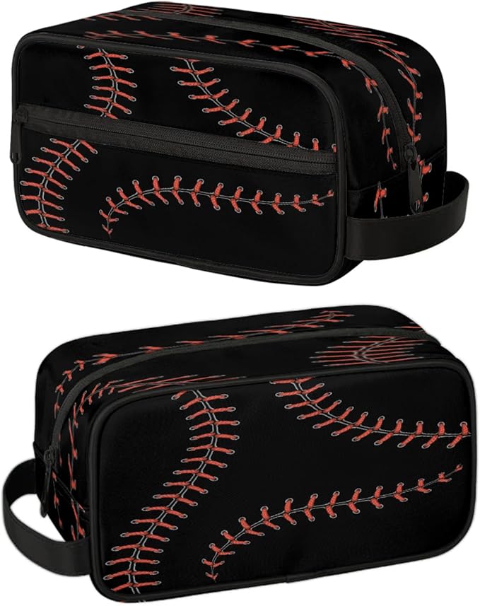 Boys Toiletry Bag for Kids Dopp Kit Waterproof Baseball Theme Hanging Wash Bag Cosmetic Bag Medicine Bag for Travel Sports Shower Essential