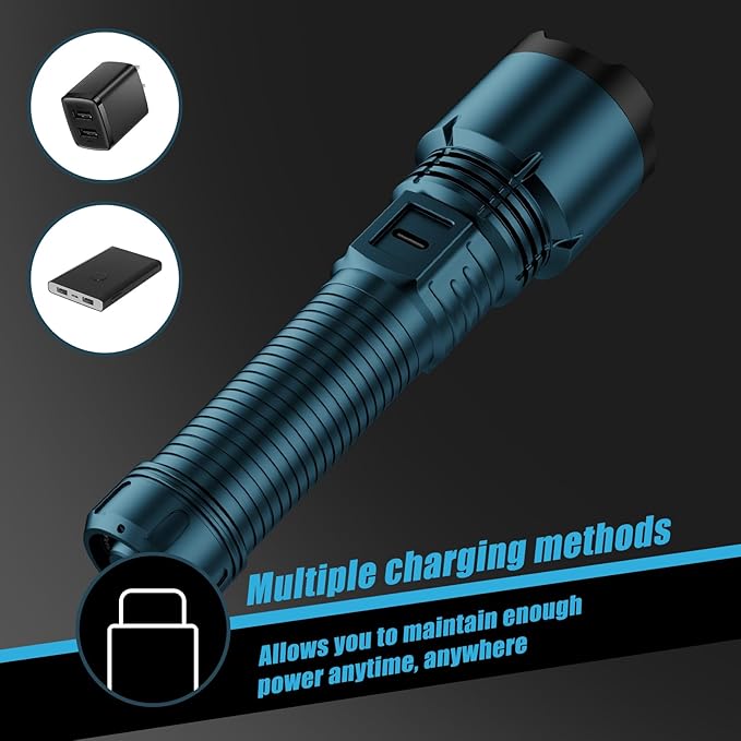 SKYFIRE Small Flashlight Mini,1000LM Pocket Flashlights High Lumens, Small Flashlights Powerful, Waterproof EDC Flashlight Rechargeable Handheld Flashlights for Home,Emergency,Camping,Searching