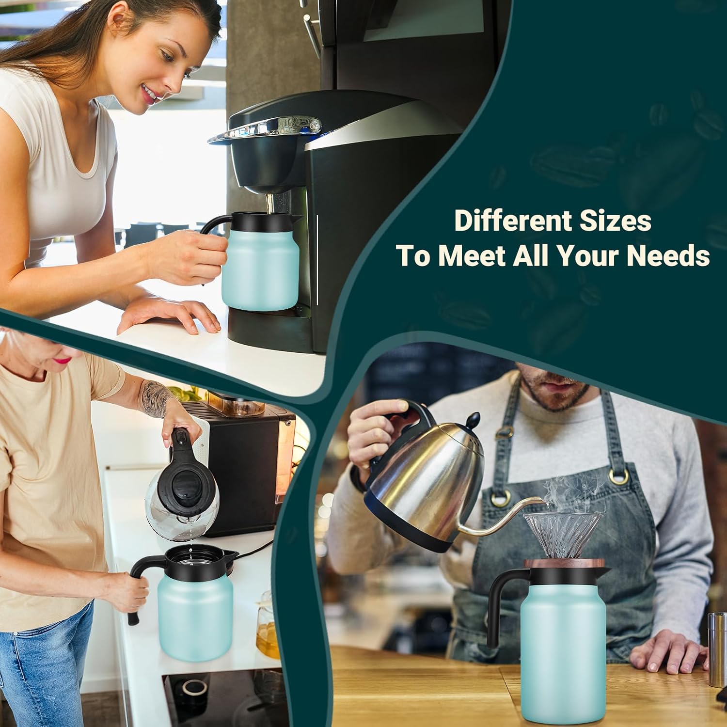 27Oz Thermal Coffee Carafes For Keeping Hot/Cold, Stainless Steel Coffee Carafe, Dustproof Insulated Water Carafe for Party/Home,Blue