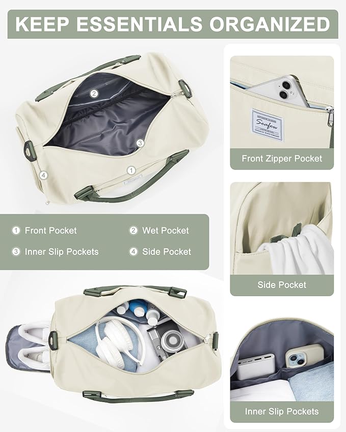 Gym Bag Womens,Travel Duffel Carry on Bag Sport Tote Bag Weekend Overnight Bag