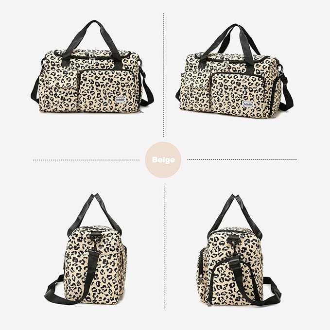 Small Gym Bag for Women, Travel Duffle Bag Carry On Weekender Bag with Shoe Compartment