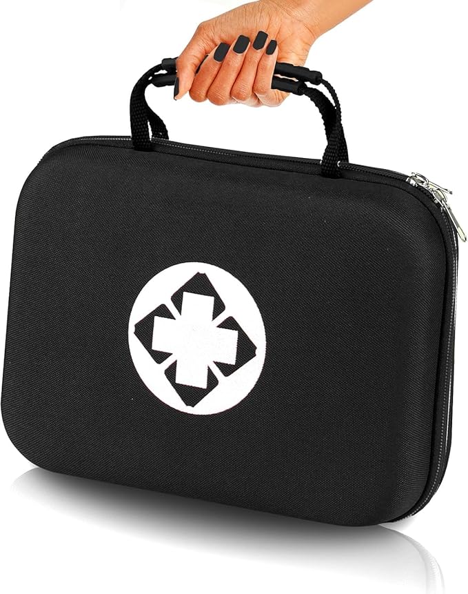 300PCS Home First Aid Kit for Hiking Car Travel Emergency Kit First Aid Bag Outdoor Backpacking Gear for Disaster Preparedness Black Monoki