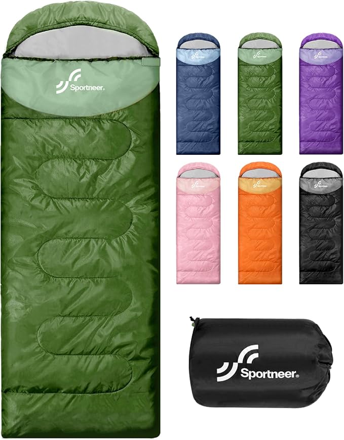 Sportneer Sleeping Bags for Adults, Warm & Cold Weather Sleeping Bag for Adults Kids Boys Girls - Lightweight Compact Camping Gear Equipment, Traveling, Backpacking, Hiking