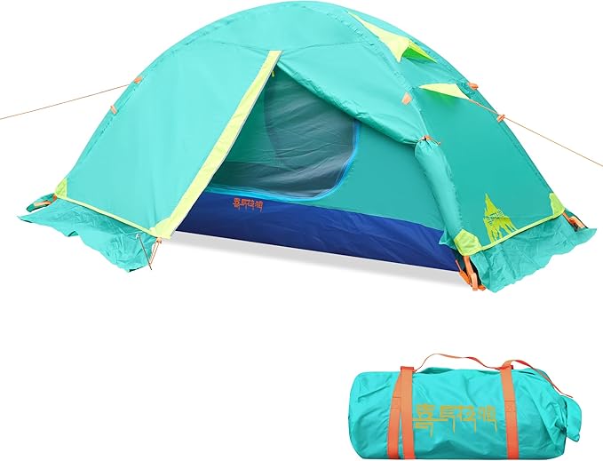 Himalaya 1/2 Person Camping Tent, 4 Season Tent Backpacking Winter Tent Waterproof Windproof Lightweight Portable PU5000 for Outdoor Camping Cold Weather Hiking Mountaineering