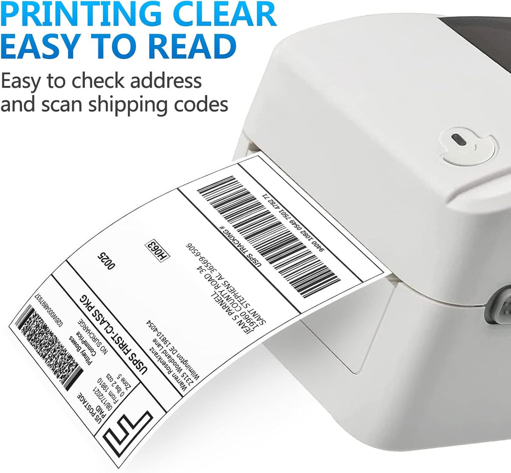 FungLam 4 Rolls 4x6 Direct Thermal Shipping Labels, 250 Labels Per Roll, 1" Core, Perforated, White Mailing Postage Shipping Label Compatible with Zebra 2844 ZP-450 ZP-500 ZP-505