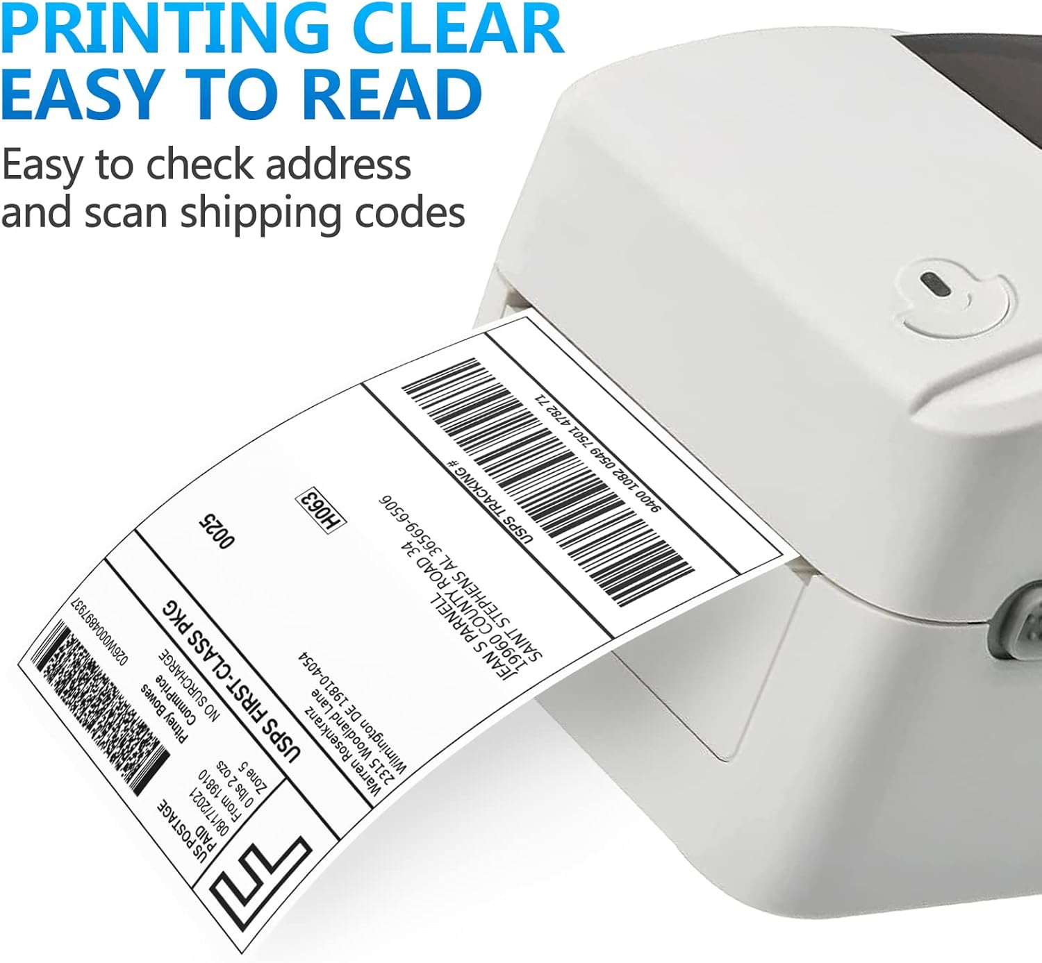 FungLam 4 Rolls 4x6 Direct Thermal Shipping Labels, 250 Labels Per Roll, 1" Core, Perforated, White Mailing Postage Shipping Label Compatible with Zebra 2844 ZP-450 ZP-500 ZP-505