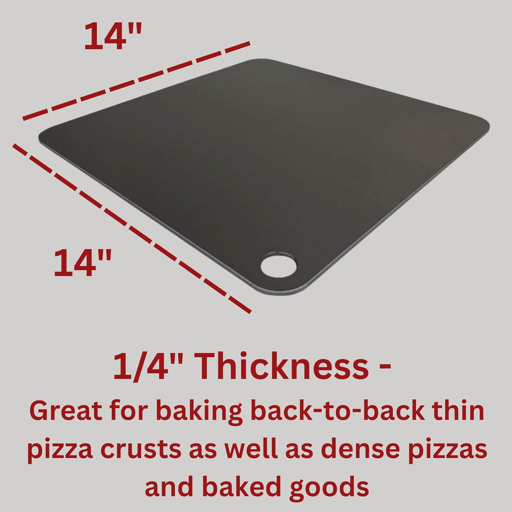 14" by 14" Pizza Steel (1/4" Thickness) - Multipurpose Cooking Steel for Ovens & Grills - Made in the USA