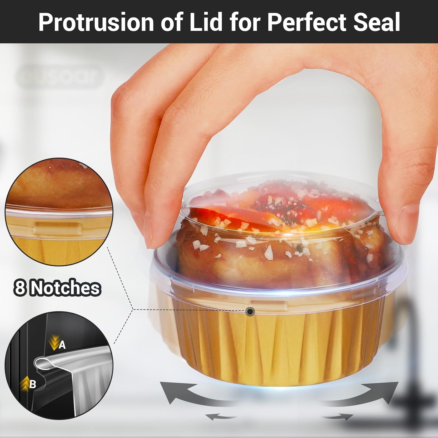 EUSOAR Mini Cheesecake Containers, 30pcs 5oz 125ml Aluminum Foil Muffin Liners Cups with Lids, Cupcake liners Baking Cups, Disposable Foil Ramekins Creme Brulee Pans Holders, Mini Pie Pans with Lids