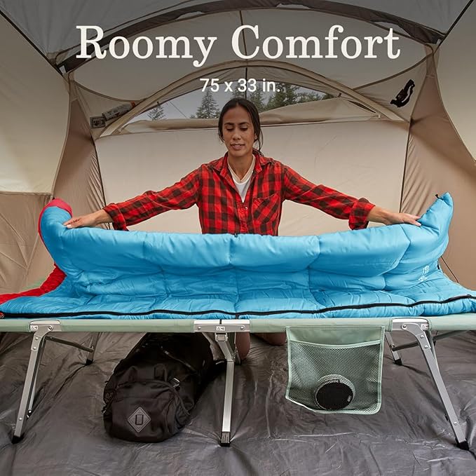 Coleman Flatlands Sleeping Bag, Made from 100% Recycled Material, Cool Weather Adult Sleep Sack