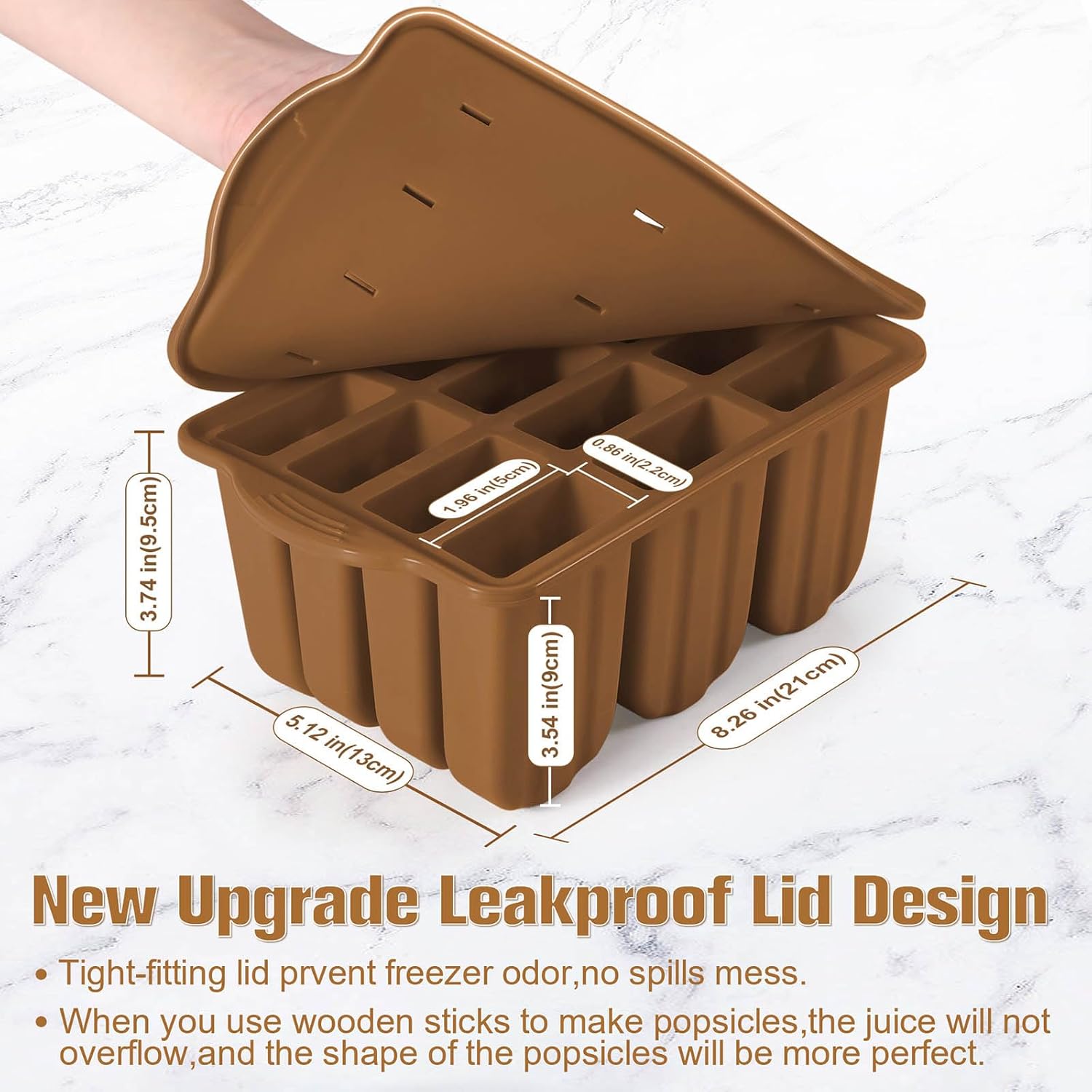 Silicone Popsicles Molds,Ice Pop Cream Mold Set Homemade Toddler Popsicle Maker For Kids Para Paletas De Helado Kulfi BPA Free, with 50 Sticks, 50 Bags,50 wire Ties (Chocolate brown)