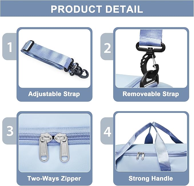 Small Gym Bag for Women, Travel Duffle Bag Carry On Weekender Bag with Shoe Compartment