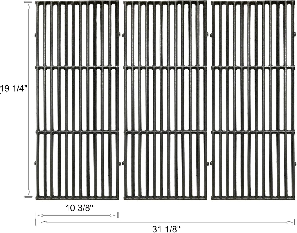 C6522C(3-Pack) 19 1/4" Cast Iron Cooking Grid Grates Replacement for Brinkmann 810-8500-S, 810-8501-S, 810-8502-S, Charmglow 720-0396, 720-0536, 720-0578, 810-8500-S