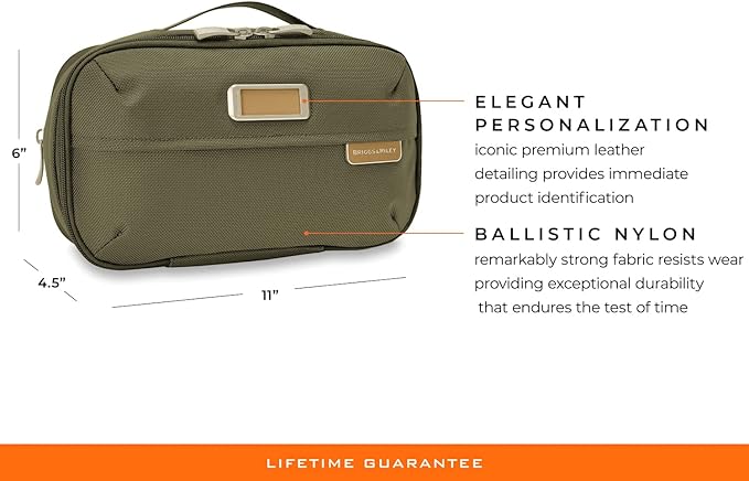 Briggs & Riley Toiletry Kit - Travel Bags for Women & Men, Organizer for Vacation, Dopp Kit for Bathroom Accessories, Makeup, & Skincare
