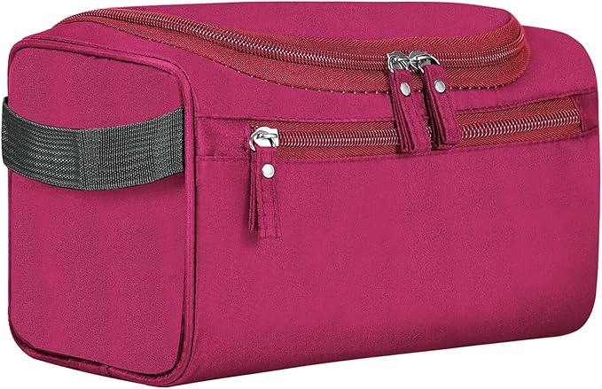 Hanging Toiletry Bag for Women and Men Traveling Makeup Large Capacity Cosmetics Portable Dopp Kit Storage Organizer Bag with Hanging Hook for Toiletries Brushes Shaving Tools (Red)