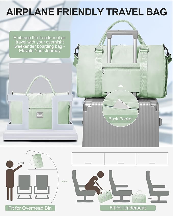 Gym Bag Womens,Travel Duffel Carry on Bag Sport Tote Bag Weekend Overnight Bag