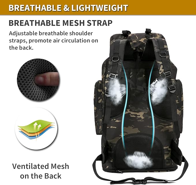 100L Camping Hiking Military Tactical Backpack Outdoor Climbing Sport Bags for Camping,Backpacking