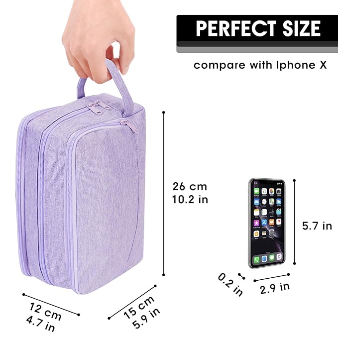 Toiletry Bag for Men Hanging Dopp Kit Water Resistant Shaving Bag Small Toiletry Bag for Traveling (Denim Pure Purple)