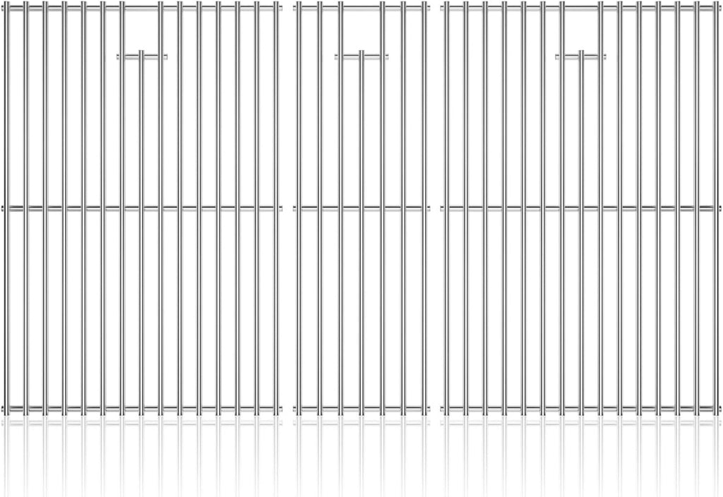 16.96 inch Stainless Steel Cooking Grates for Nexgrill 720-0882A Evolution Infrared Plus 5-Burner, Stainless Steel Gas Grills Grates Replacement Parts, Solid Rod Grill Cooking Grids, 3 Pack