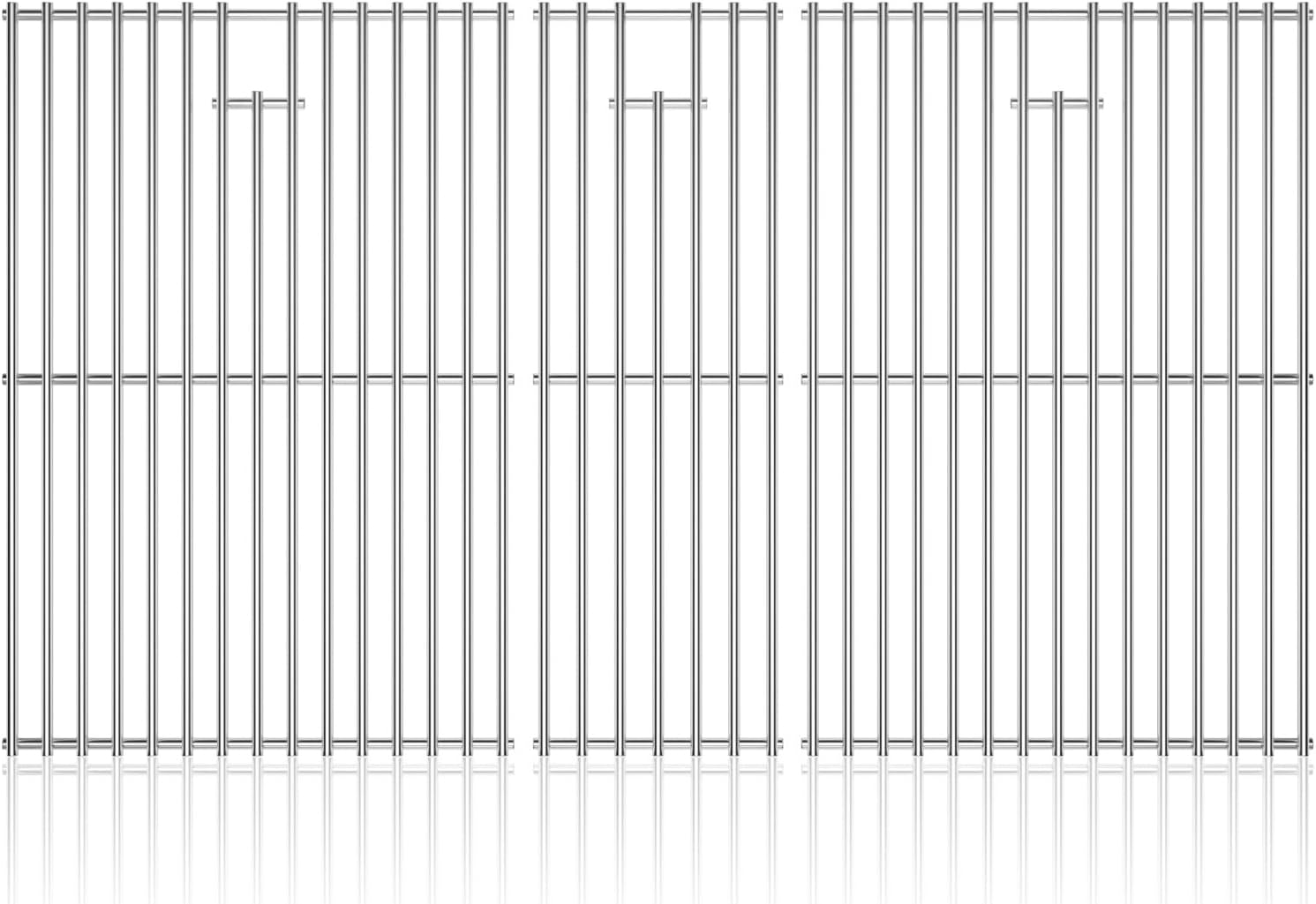 16.96 inch Stainless Steel Cooking Grates for Nexgrill 720-0882A Evolution Infrared Plus 5-Burner, Stainless Steel Gas Grills Grates Replacement Parts, Solid Rod Grill Cooking Grids, 3 Pack