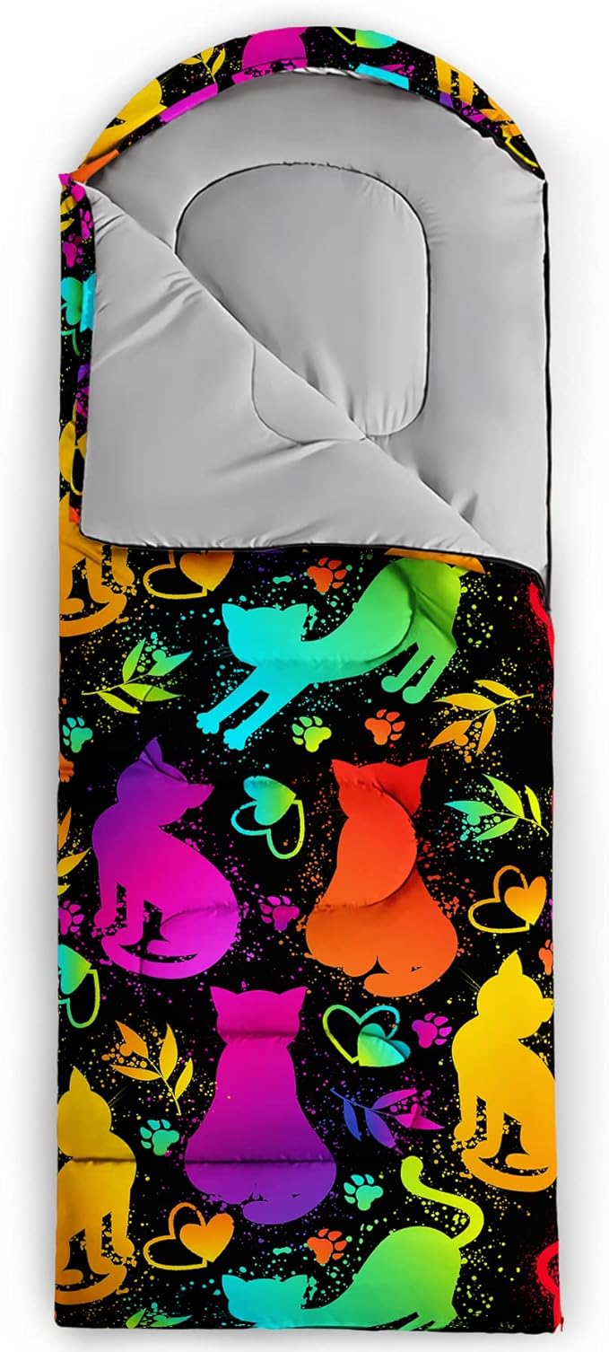 QOOMO Camping Sleeping Bags,3 Season Warm & Cool Weather,Lightweight,Waterproof Sleeping Bags for Adults & Kids,Traveling,and Outdoors,Camping Gear Equipment