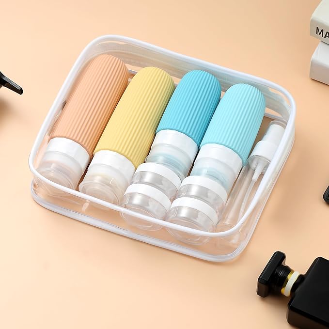 16 Pack Travel Bottles Set, TSA Approved Leak Proof Silicone Squeezable Containers for Toiletries, Refillable Travel Accessories for Conditioner, Shampoo, Lotion & Body Wash Accessories