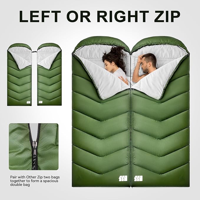 Sleeping Bags for Adults Cold Weather,Portable, Waterproof,Lightweight Sleeping Bag for Tall Girls Boys with Compression Sack for Warm Camping, Hiking, Outdoor & Indoor