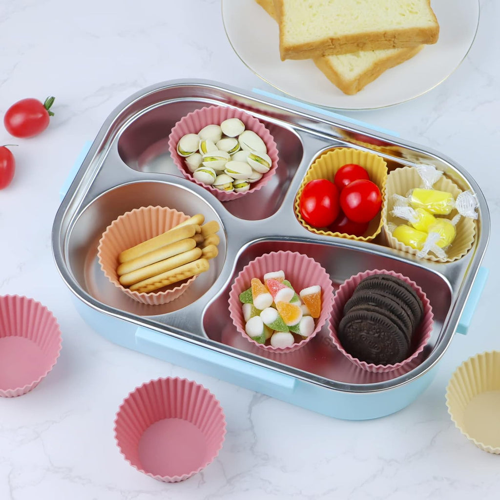 Silicone Baking Muffin Cups 12 Pack, Reusable Cupcake Liners Cake Molds, BPA Free, Dishwasher Safe (Orange Series, Standard)