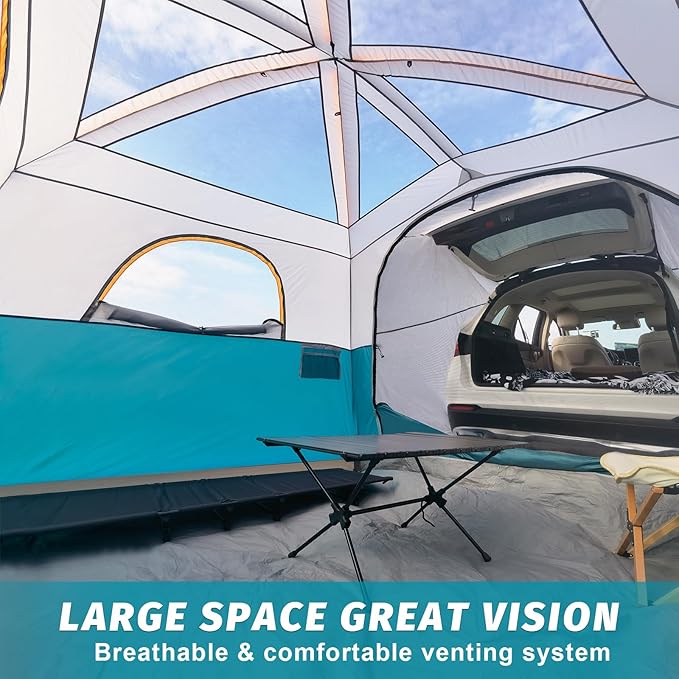 UNP SUV Tent for Camping, 6-Person SUV Tailgate Tent - Easy Set Up with Rainfly, 10'x9'x78in(H)