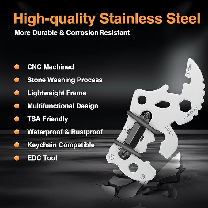 12 in 1 Keychain Multi-tool, Gifts for Men Boyfriend Dad, Father's Day Birthday Gifts, Mini EDC gadgets Tool Gear Bottle Opener for Camping Survival