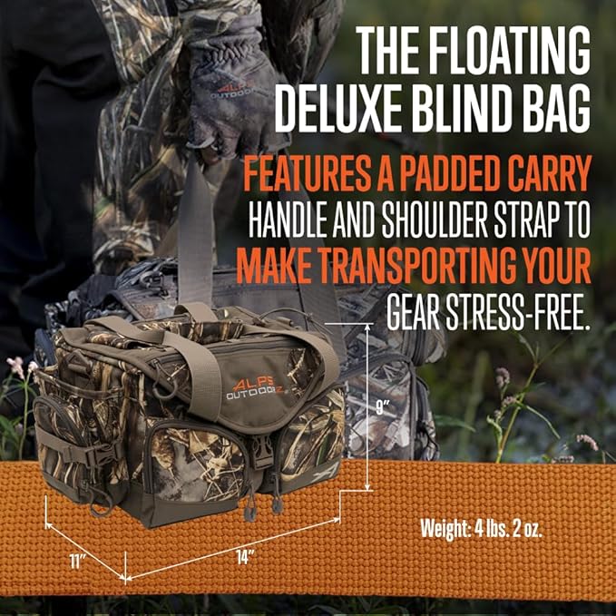 ALPS OutdoorZ Deluxe Floating Blind Bag - Waterproof Hunting Duffel Bag, with Removable Dividers, Thermos Sleeve & Padded Shoulder Strap