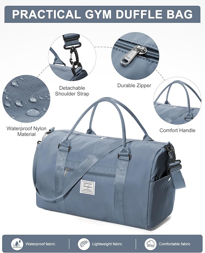 Gym Bag Womens,Travel Duffel Carry on Bag Sport Tote Bag Weekend Overnight Bag