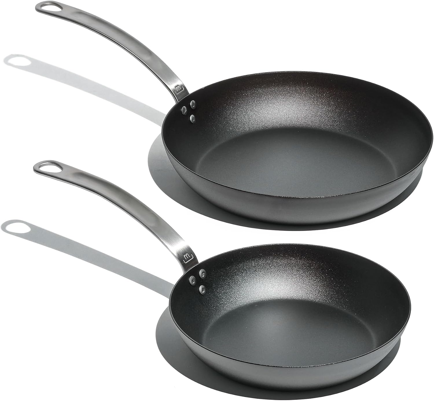 Made In Cookware - 2 Piece (Includes 10",12") Seasoned Carbon Steel Frying Pan - (Like Cast Iron, but Better) - Professional Cookware - Crafted in Sweden - Induction Compatible