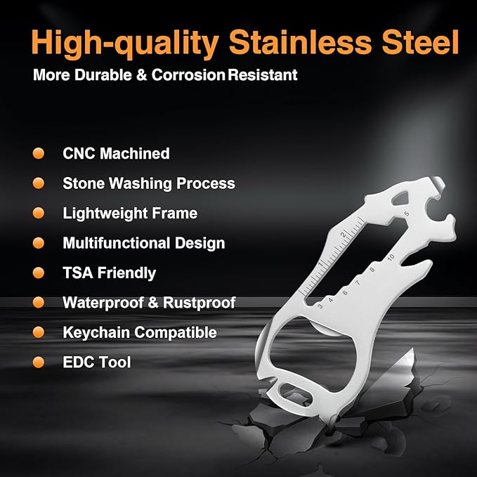 12 in 1 Keychain Multi-tool, Gifts for Men Boyfriend Dad, Father's Day Birthday Gifts, Mini EDC gadgets Tool Gear Bottle Opener for Camping Survival