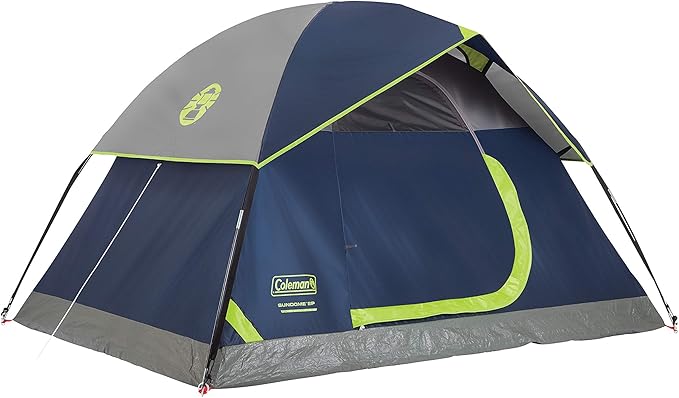 Coleman Sundome 4-Person Tent with Rainfly, Weatherproof Tent Sets Up in 10 Mins