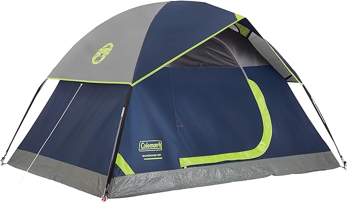 Coleman Sundome 4-Person Tent with Rainfly, Weatherproof Tent Sets Up in 10 Mins