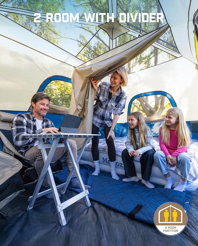 FanttikOutdoor Camping Tent 4/6/8/10 Person Instant Cabin Tent Setup in 60 Seconds with Rainfly & Windproof Portable with Carry Bag for Family Camping & Hiking, Upgraded Ventilation