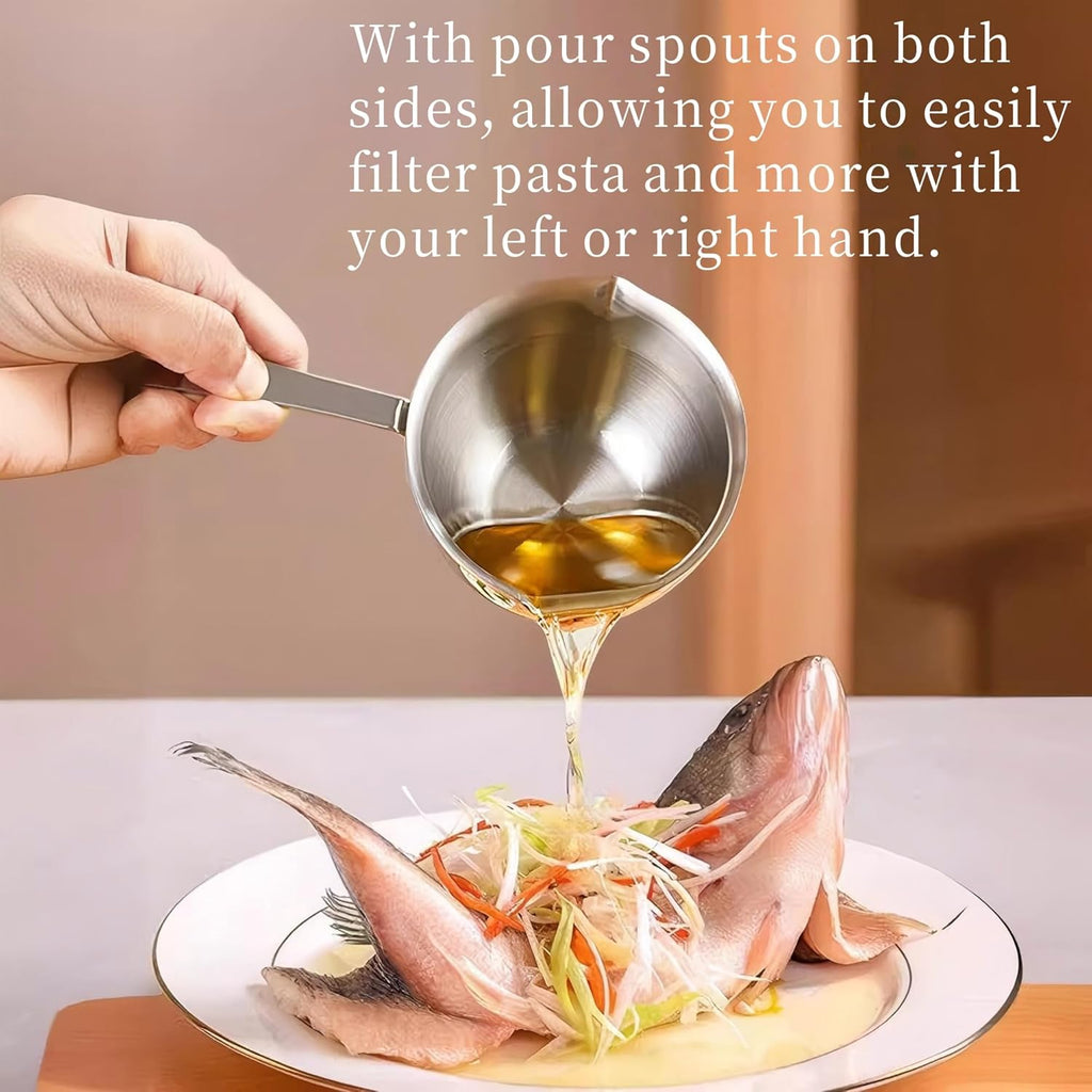 Stainless Steel Butter Warmer, Mini Butter Melting Pot with Dual Pour Spout Small Saucepan Milk Pan for Coffee Smaller Liquid Portions (150ML)